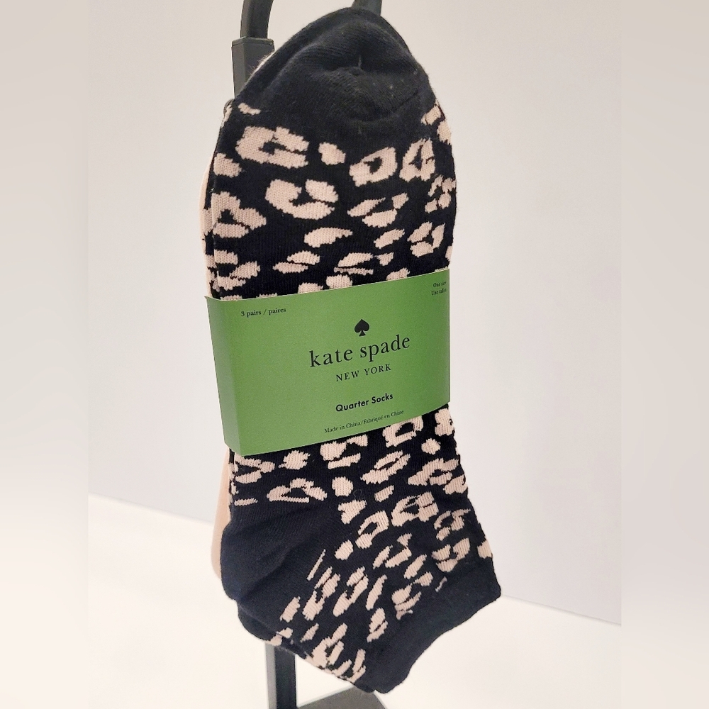 Kate Spade Black, Pink & Gray Quarter  Socks